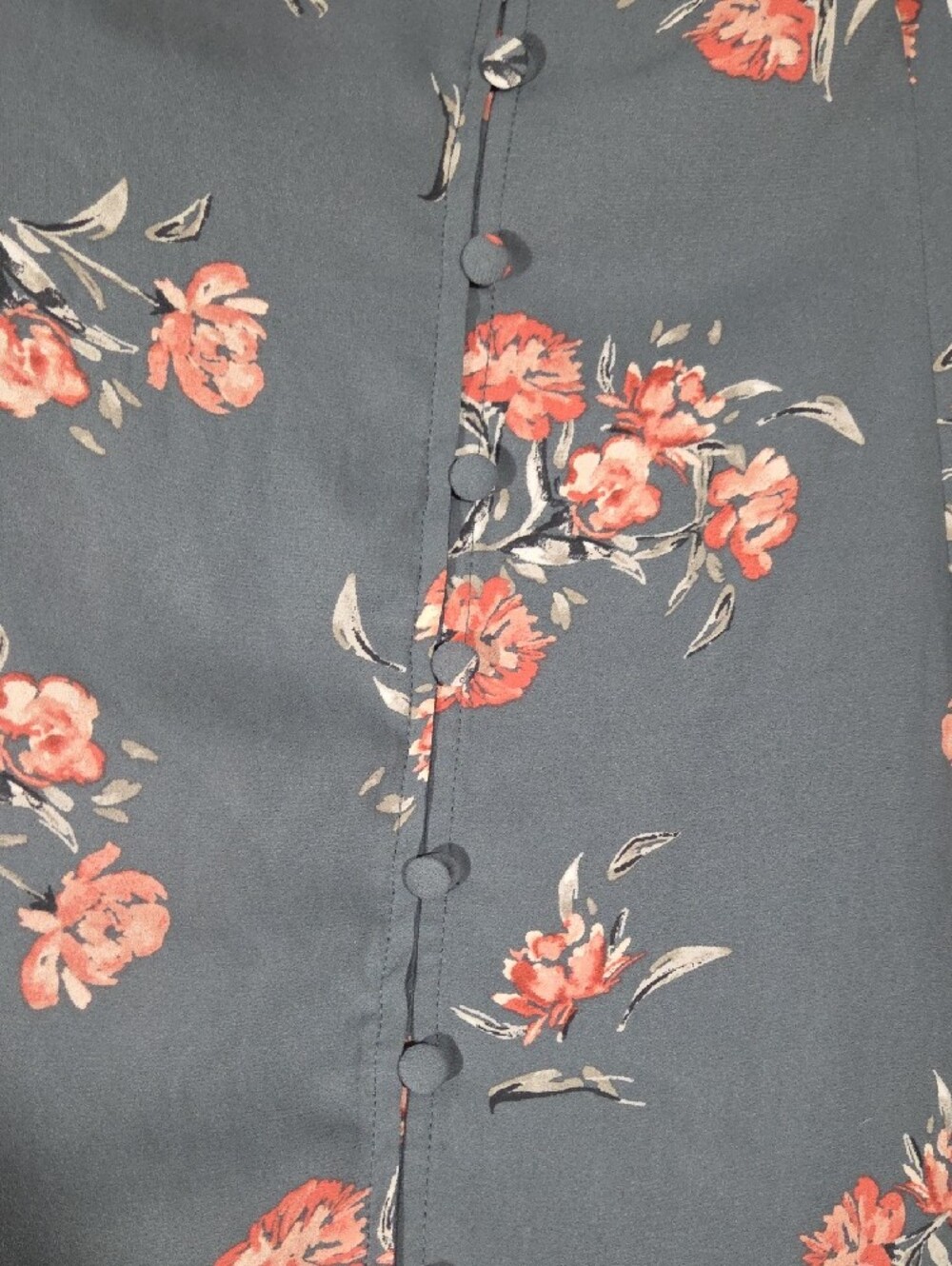 torrid gray & pink floral button-front camisole - Picture 2 of 7
